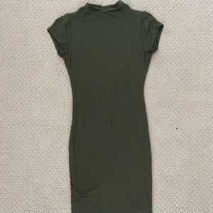 Olive green midi dress